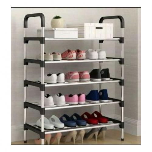 5 Layer Stainless Steel Shoe Rack – Space Saving Footwear Storage Organizer - My Store