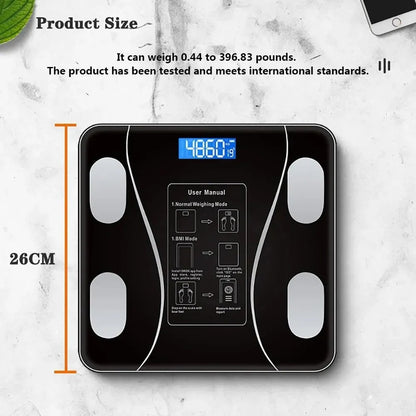 SmartScale™ Bluetooth Digital Weight Scale 180kg | Tracks 13+ Body Metrics | Smart LED Bathroom Scale | 12-Month Warranty