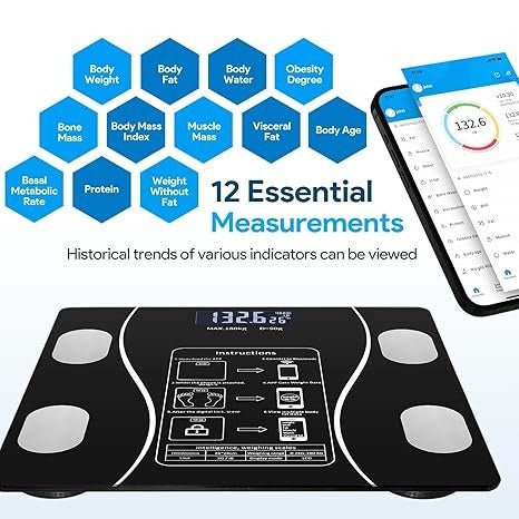 SmartScale™ Bluetooth Digital Weight Scale 180kg | Tracks 13+ Body Metrics | Smart LED Bathroom Scale | 12-Month Warranty - My Store